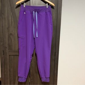 Figs Zamora High Waisted Jogger Scrubs Digital Grape